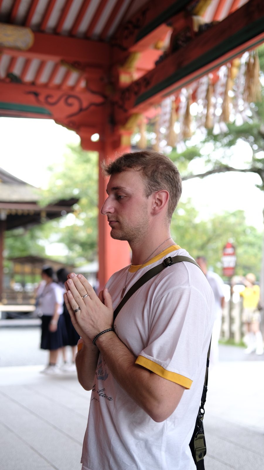 A quiet moment during a shrine visit